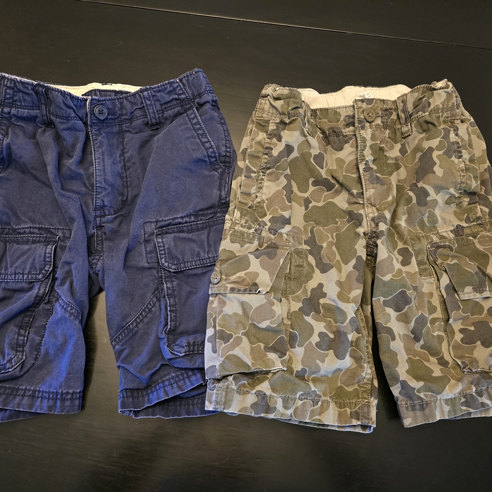 Navy and Camo Cargo Shorts Set